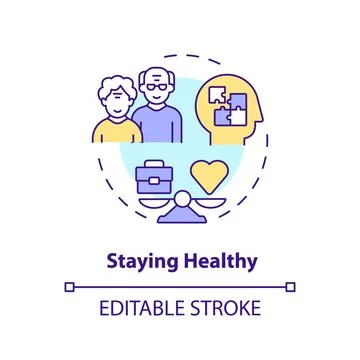 2D customizable staying healthy line icon concept Stock Illustration