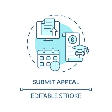 2D customizable submit appeal line icon concept Stock Illustration