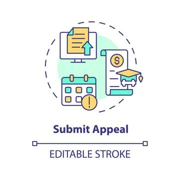 2D customizable submit appeal line icon concept Stock Illustration