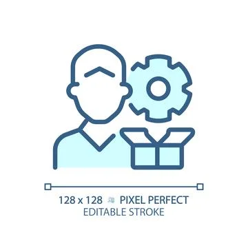 2D customizable support linear icon Stock Illustration