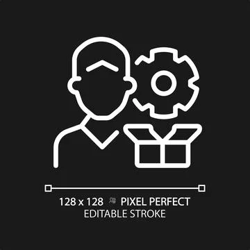 2D customizable support linear icon Stock Illustration