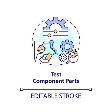 2D customizable test component parts line icon concept Stock Illustration