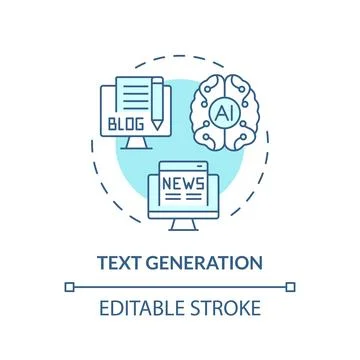 2D customizable text generation line icon concept Stock Illustration