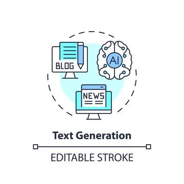 2D customizable text generation line icon concept Stock Illustration