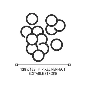 2D customizable thin line black coccus icon Illustrazione stock