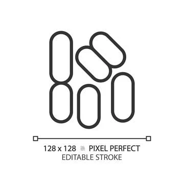 2D customizable thin line black bacilli icon Stock-Illustration