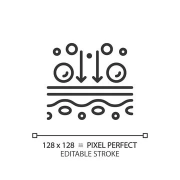 2D customizable thin line black metabolism process icon Stock Illustration