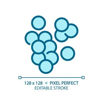 2D customizable thin line blue coccus icon Illustrazione stock