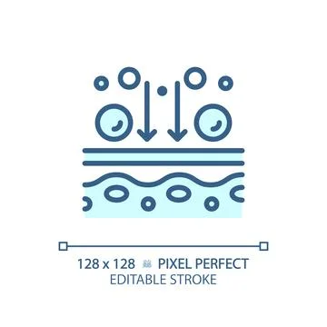 2D customizable thin line blue metabolism process icon Stock Illustration