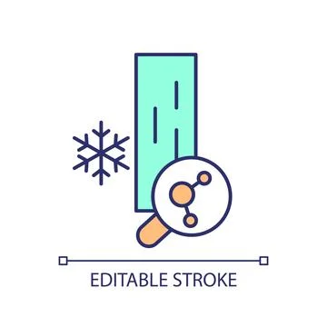 2D customizable thin line ice core analysis icon Stock Illustration