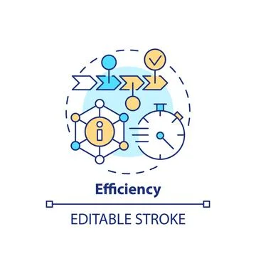 2D customizable thin line icon efficiency concept Stock Illustration