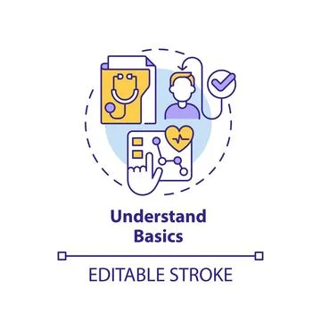 2D customizable thin line icon understand basics concept 스톡 일러스트