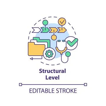 2D customizable thin line icon structural level concept Stock Illustration
