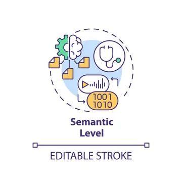 2D customizable thin line icon semantic level concept Stock Illustration