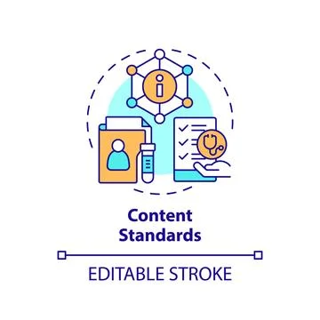 2D customizable thin line icon content standards concept Stock Illustration