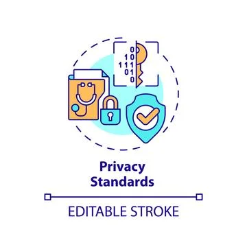 2D customizable thin line icon privacy standards concept Stock Illustration