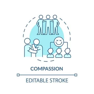 2D customizable thin line icon compassion concept Stock Illustration