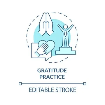 2D customizable thin line icon gratitude practice concept Stock Illustration