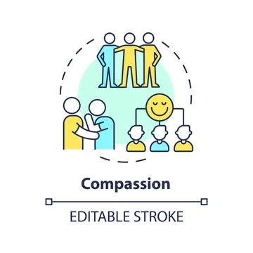 2D customizable thin line icon compassion concept Stock Illustration
