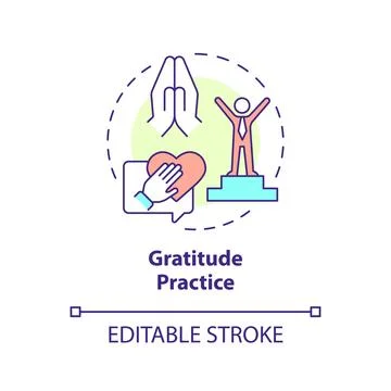 2D customizable thin line icon gratitude practice concept Stock Illustration