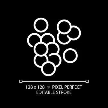 2D customizable thin line white coccus icon Illustrazione stock