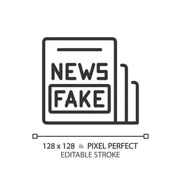 2D customizable thin linear black fake news icon Illustrazione stock