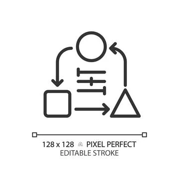 2D customizable thin linear black adaptability icon Stock Illustration