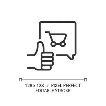 2D customizable thin linear black purchase decision icon Stock Illustration