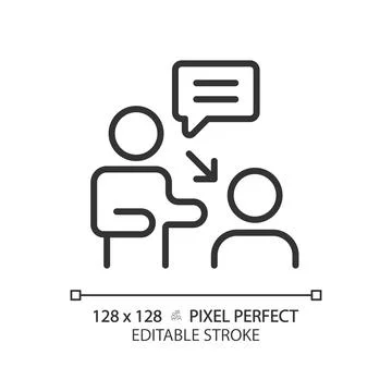 2D customizable thin linear black coaching icon Stock-Illustration