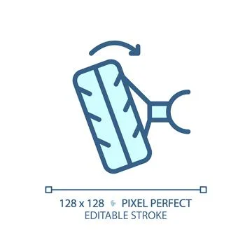 2D customizable thin linear blue car wheel alignment icon Stock Illustration