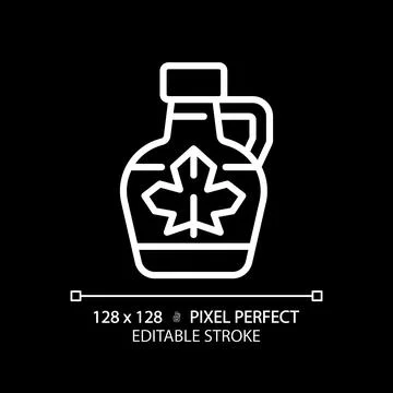 2D customizable thin linear white maple syrup icon Stock Illustration