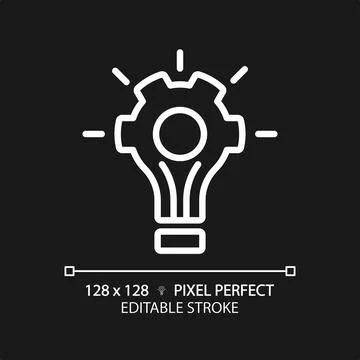 2D customizable thin linear white problem solving icon Illustrazione stock