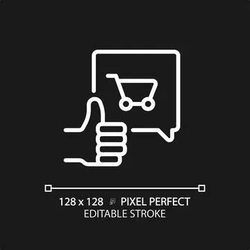 2D customizable thin linear white purchase decision icon Stock Illustration
