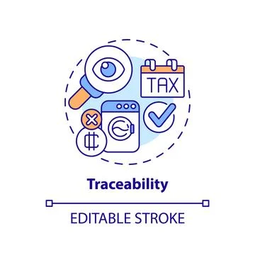 2D customizable traceability line icon concept Stock Illustration