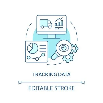 2D customizable tracking data blue icon concept Stock Illustration