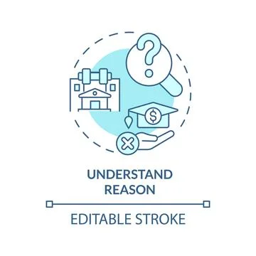 2D customizable understand reason line icon concept 스톡 일러스트