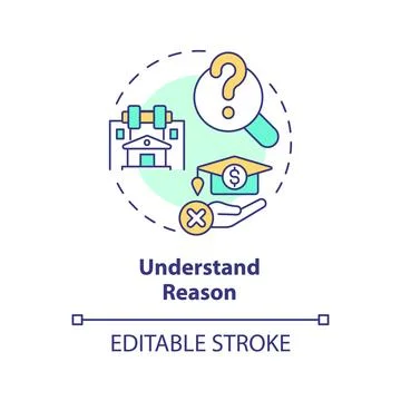 2D customizable understand reason line icon concept 스톡 일러스트