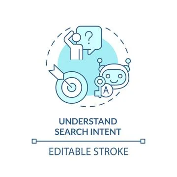 2D customizable understand search intent line icon concept Stock Illustration