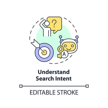 2D customizable understand search intent line icon concept 스톡 일러스트