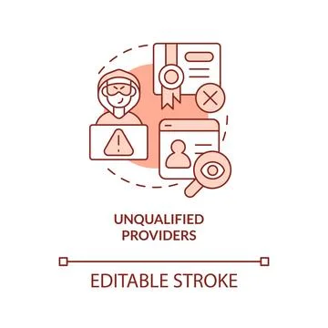 2D customizable unqualified providers linear icon concept Stock Illustration