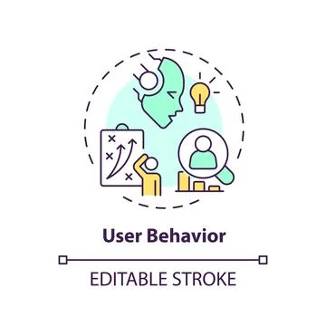 2D customizable user behavior line icon concept イラスト素材