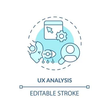 2D customizable UX analysis line icon concept Ilustração Stock
