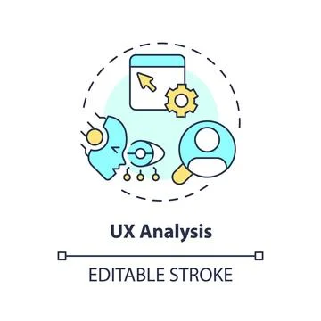 2D customizable UX analysis line icon concept Ilustração Stock