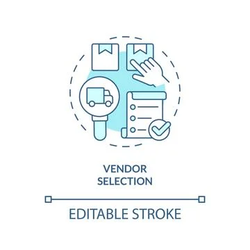 2D customizable vendor selection blue icon concept Stock Illustration