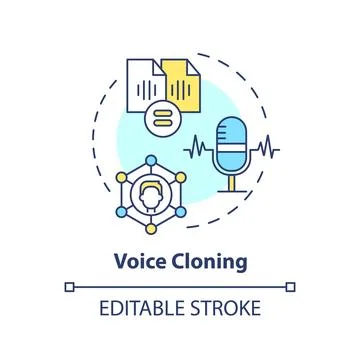 2D customizable voice cloning line icon concept 스톡 일러스트