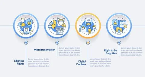 2D cyber law layout with line icons concept Stock Illustration
