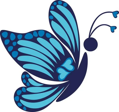 2D Dark Blue Butterfly Ilustración de archivo