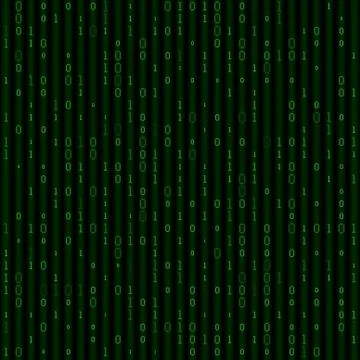 2D Dark Digital Green Binary Seamless Pattern Stock Illustration