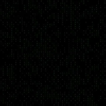 2D Dark Digital Green Binary Seamless Pattern Stock Illustration