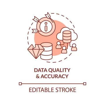 2D data quality and accuracy concept linear icon Stock Illustration